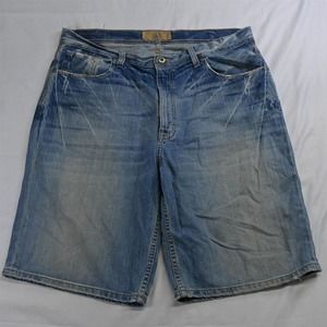 Buckle 36 x 12" Flat Front Light Wash Distressed‎ Denim Jean Shorts